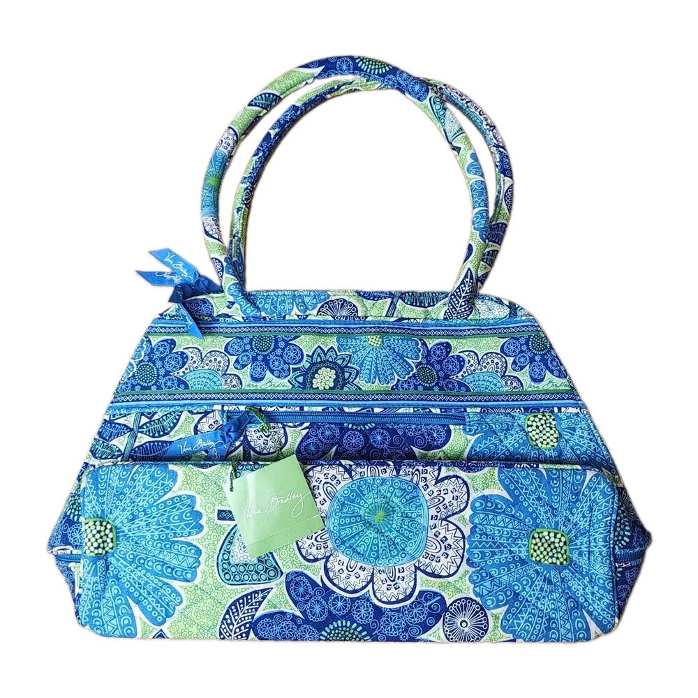 Vera Bradley Doodle Daisy Bowler Purse Shoulder Bag Satchel Floral Retired NWT